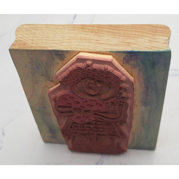 Curly Haired Girl Doll Love Hug A Heart Dots Wood Mounted Rubber Stamp - Picture 4 of 7